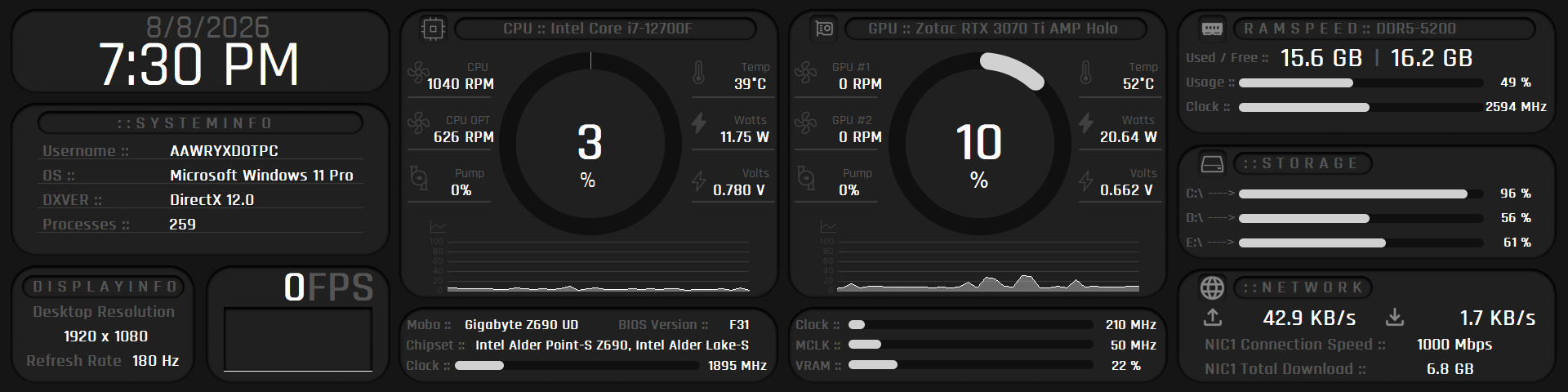 Clean HUD v.1 1920 x 480 preview