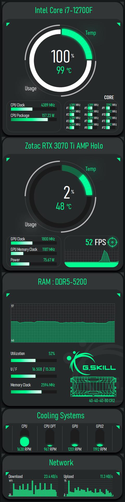 Matrix Hacker Green HUD 480 x 1920 preview