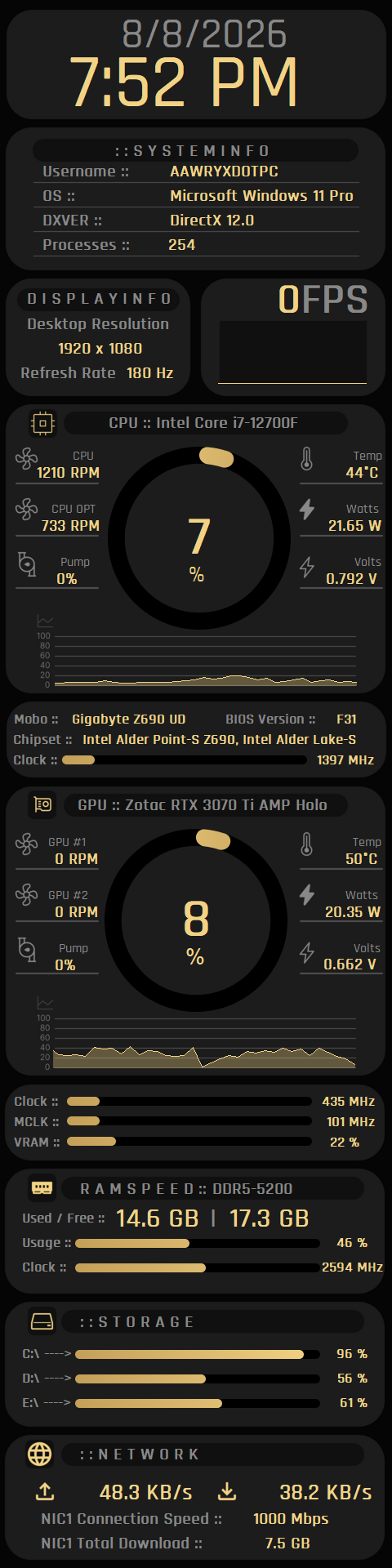 Luxury Gold HUD 480 x 1920 preview