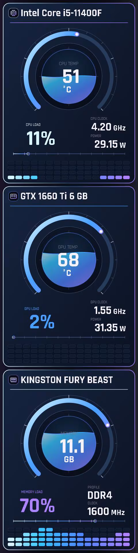 E-Sport Blue Gaming HUD 480 x 1920 preview