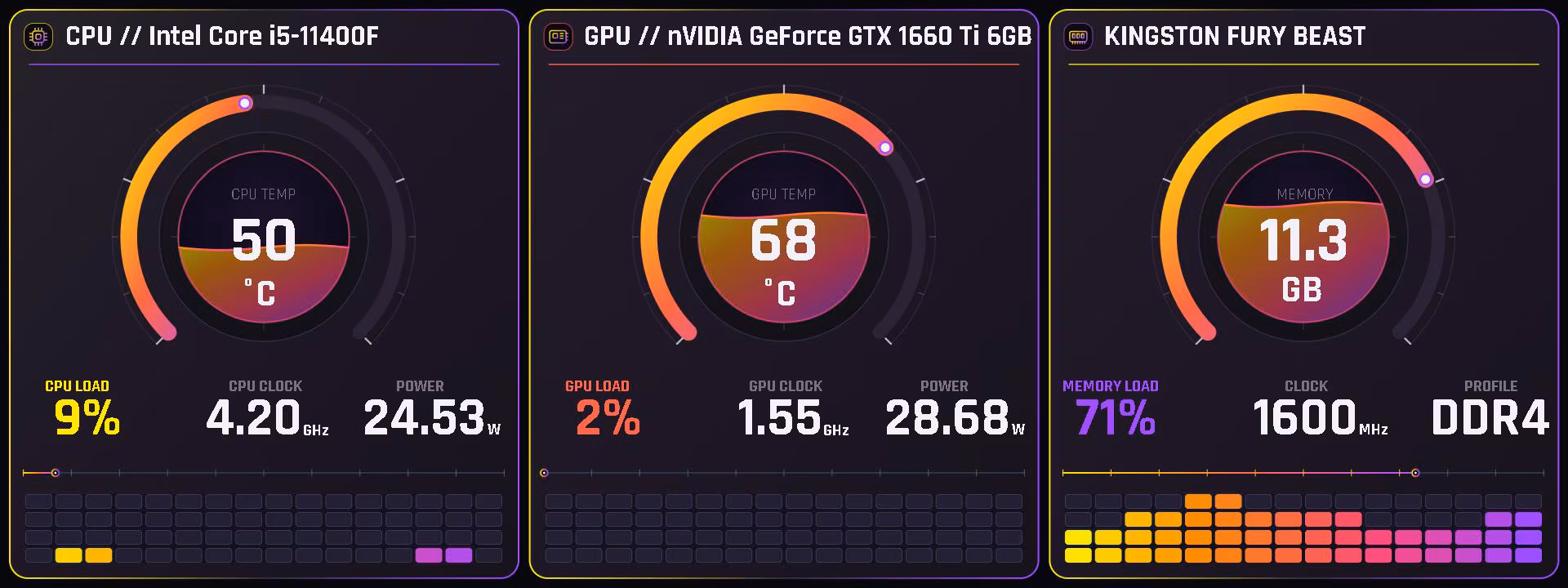 Synthwave Voltage HUD 1920 x 720 preview